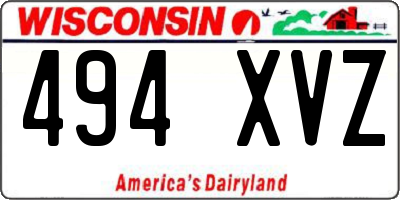 WI license plate 494XVZ