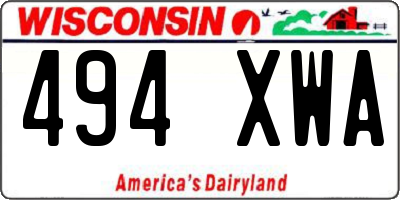 WI license plate 494XWA
