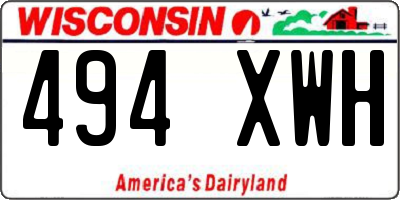 WI license plate 494XWH