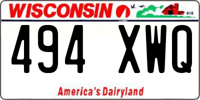 WI license plate 494XWQ