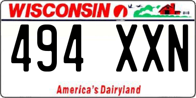 WI license plate 494XXN