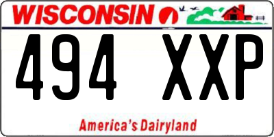 WI license plate 494XXP