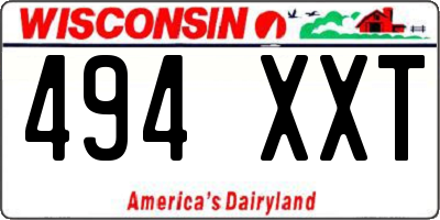 WI license plate 494XXT