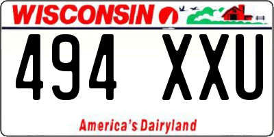 WI license plate 494XXU