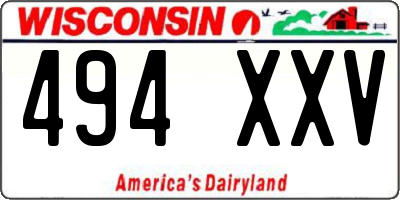 WI license plate 494XXV