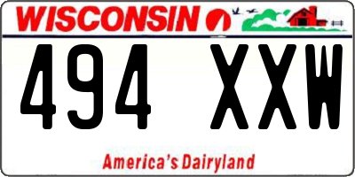WI license plate 494XXW