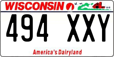 WI license plate 494XXY