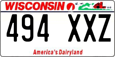 WI license plate 494XXZ