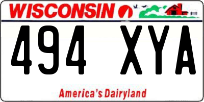 WI license plate 494XYA
