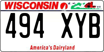 WI license plate 494XYB