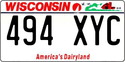 WI license plate 494XYC