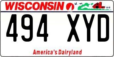 WI license plate 494XYD