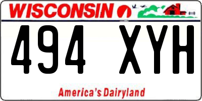 WI license plate 494XYH