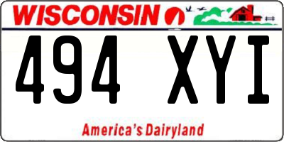 WI license plate 494XYI