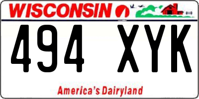 WI license plate 494XYK