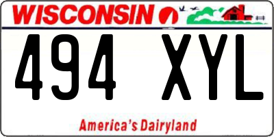 WI license plate 494XYL