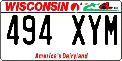 WI license plate 494XYM