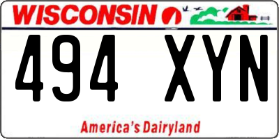 WI license plate 494XYN