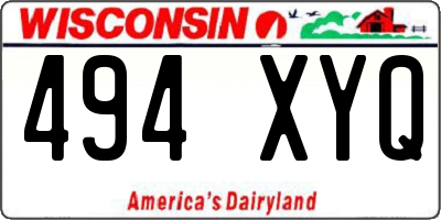WI license plate 494XYQ