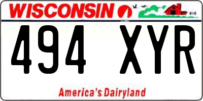 WI license plate 494XYR