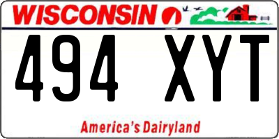 WI license plate 494XYT