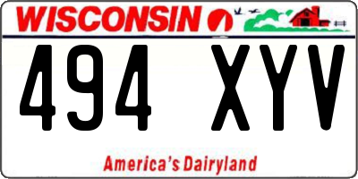 WI license plate 494XYV