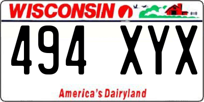 WI license plate 494XYX