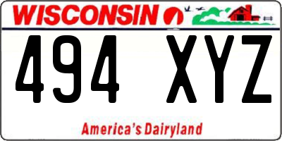WI license plate 494XYZ