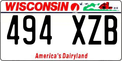 WI license plate 494XZB