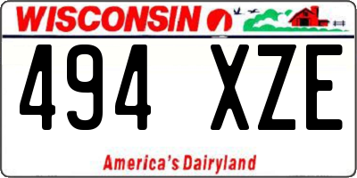 WI license plate 494XZE