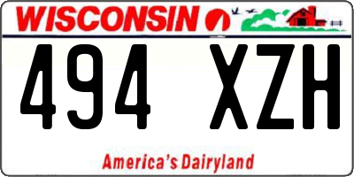 WI license plate 494XZH