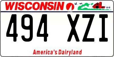 WI license plate 494XZI