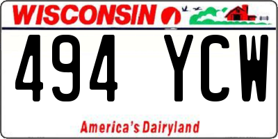 WI license plate 494YCW