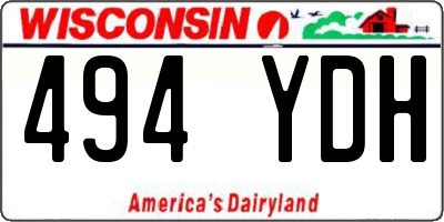 WI license plate 494YDH