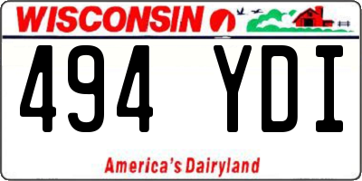 WI license plate 494YDI