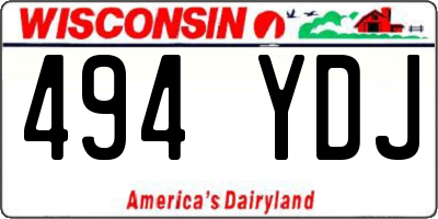 WI license plate 494YDJ