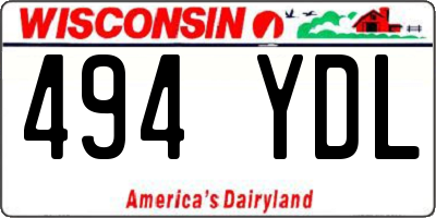 WI license plate 494YDL