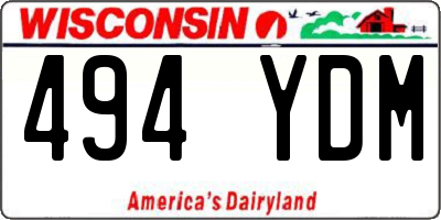 WI license plate 494YDM
