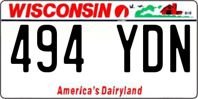 WI license plate 494YDN