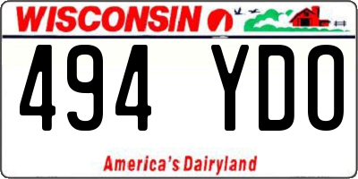 WI license plate 494YDO