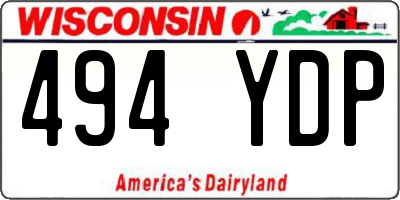 WI license plate 494YDP