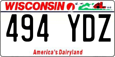 WI license plate 494YDZ