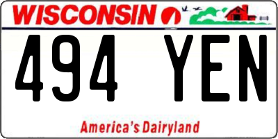 WI license plate 494YEN