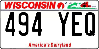 WI license plate 494YEQ