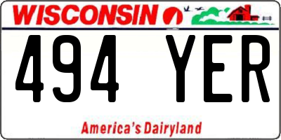 WI license plate 494YER