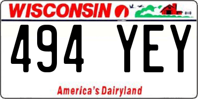 WI license plate 494YEY