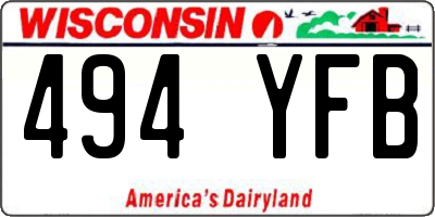 WI license plate 494YFB