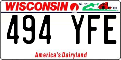 WI license plate 494YFE