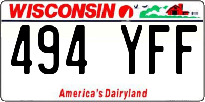 WI license plate 494YFF