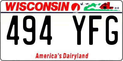 WI license plate 494YFG